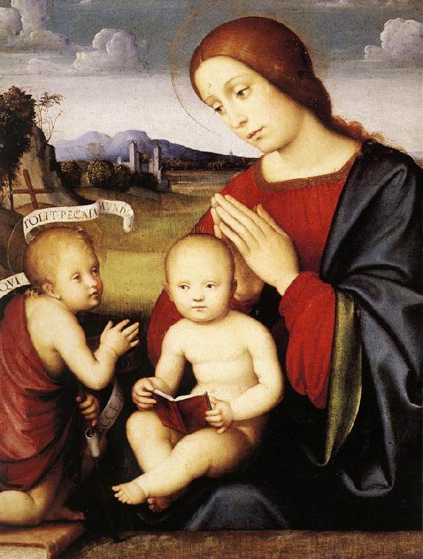 FRANCIA, Francesco Madonna and Child with the Infant St John the Baptist dsh oil painting picture